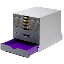 Бокс для документов Durable Varicolor, А4, С4, Folio, 7 выдвижных ящиков, ABS-пластик